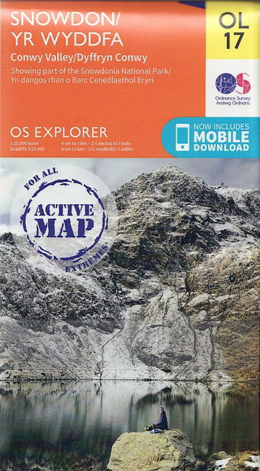 Equipment Ordnance Survey Maps And Books | Os Explorer - Active Map Ol17 - Snowdon And Conwy Valley Orange