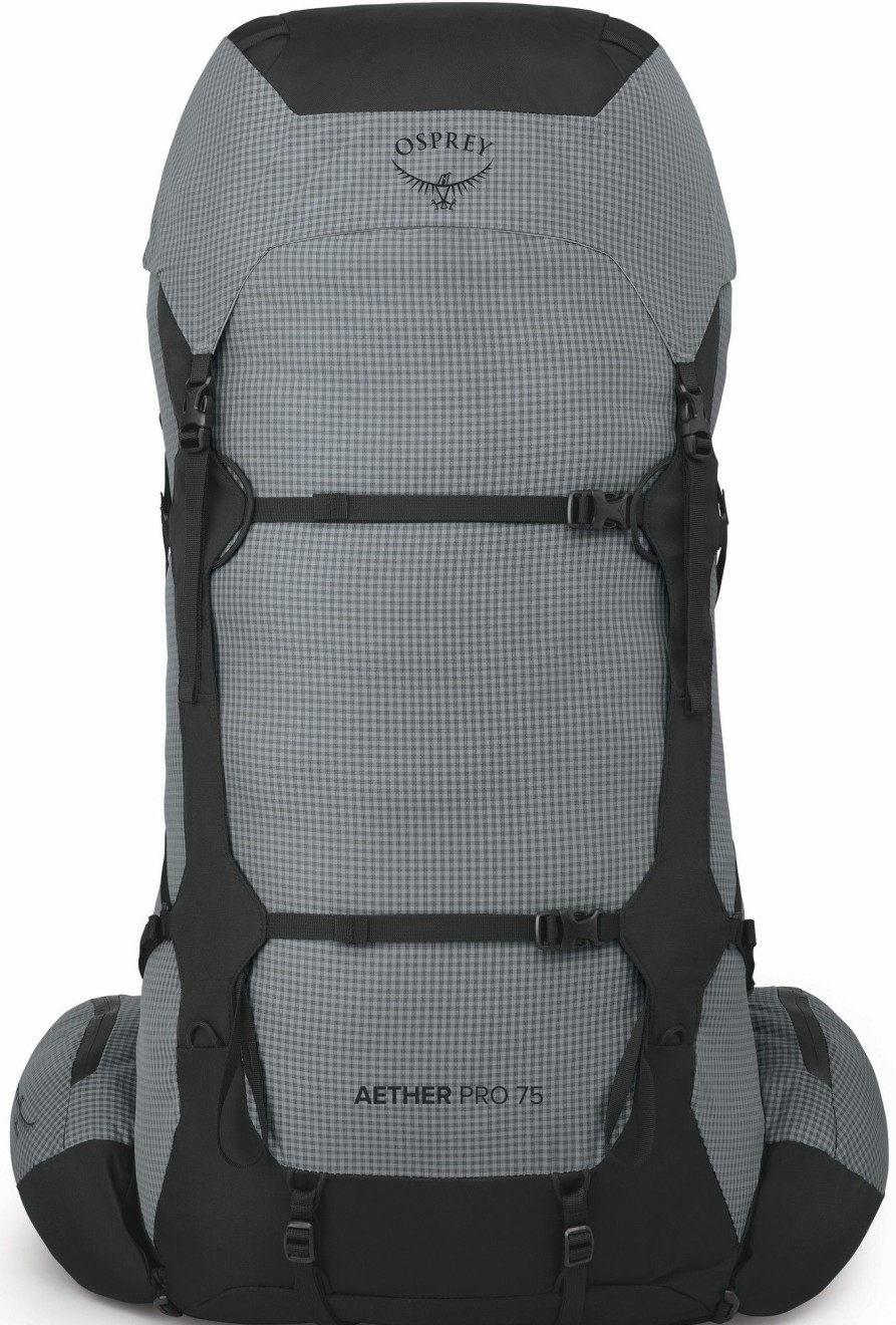 Rucksacks Osprey Backpacking Packs | Osprey Mens Aether Pro 75 Rucksack - Silver Lining Grey