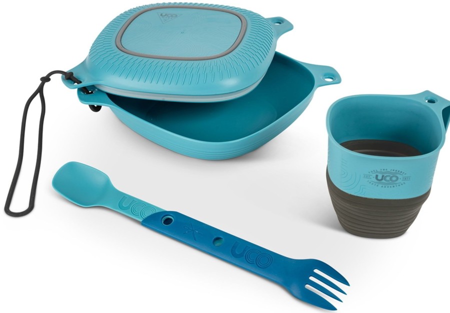 Camping UCO Plates, Bowls, Cups & Utensils | Uco 6 Piece Mess Kit Blue