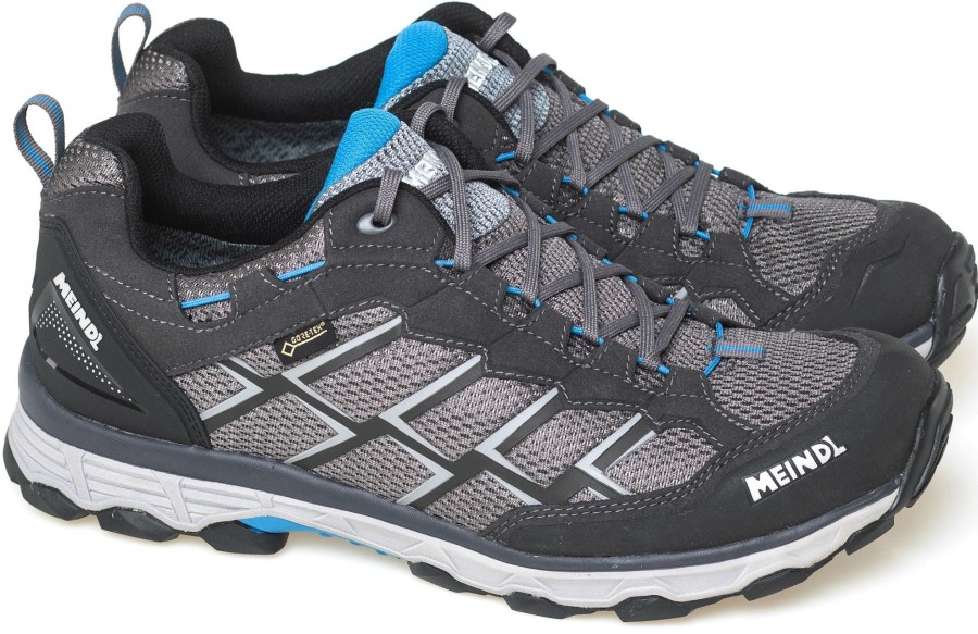 Footwear Meindl Walking Shoes | Meindl Mens Activo Gtx Shoes - Anthracite-Ocean Grey