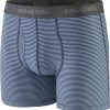 Clothing Patagonia Underwear | Patagonia Mens Essential Boxer Briefs - Fathom Stripe-New Navy Blue