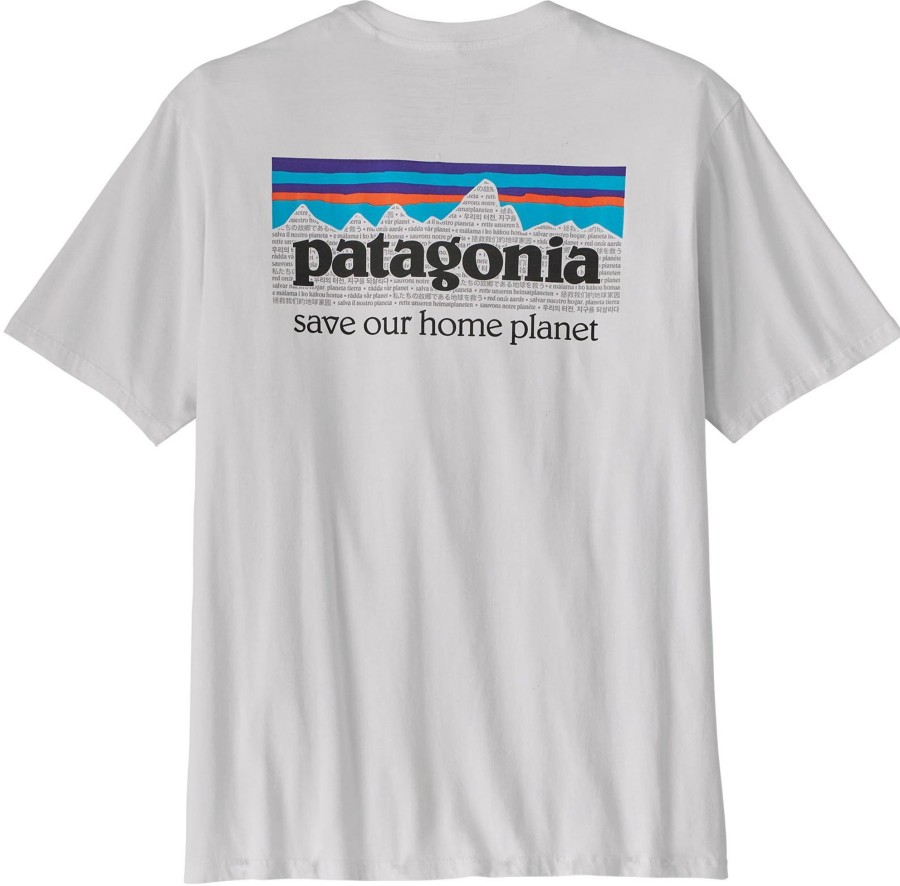 Clothing Patagonia T Shirts & Base Layers | Patagonia Mens P-6 Mission Organic T-Shirt White