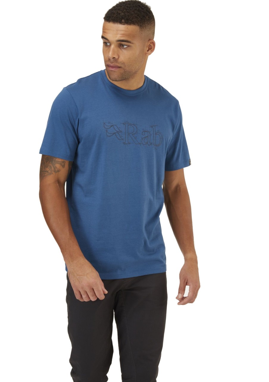 Clothing Rab T Shirts & Base Layers | Rab Mens Stance Sketch Tee - Denim Blue