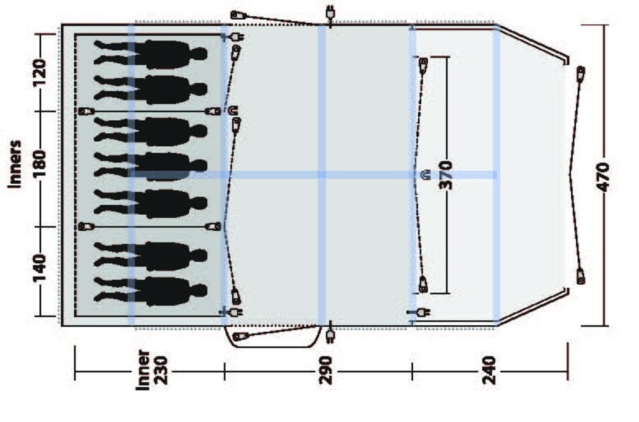 Camping Outwell Ex Demo Tents & Camping | Outwell Knoxville 7Sa Inflatable Tent Package - Demo Model Blue