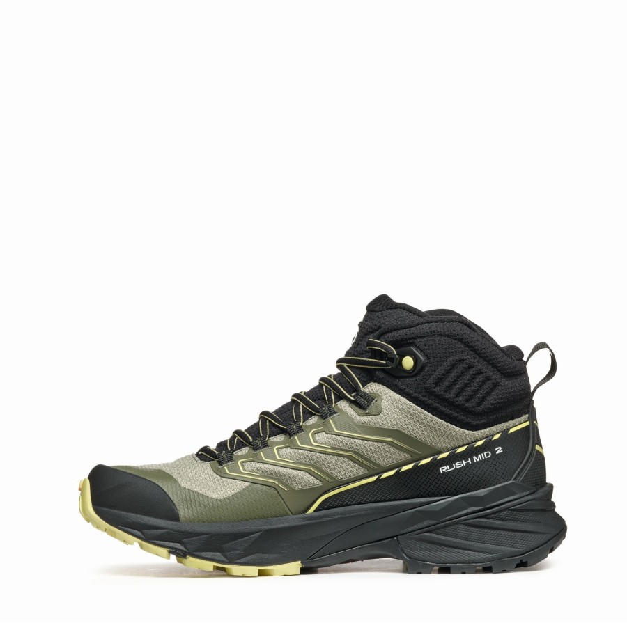 Footwear Scarpa Mid Height Boots | Scarpa Womens Rush Mid Gtx 2 Boots - Sage-Dusty Yellow Green