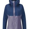 Clothing Rab Waterproof Jackets | Rab Womens Downpour Eco Jacket - Patriot Blue Sage Purple