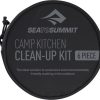 Camping Sea To Summit Plates, Bowls, Cups & Utensils | Sea To Summit Camp Clean Up Kit - 6 Piece Black