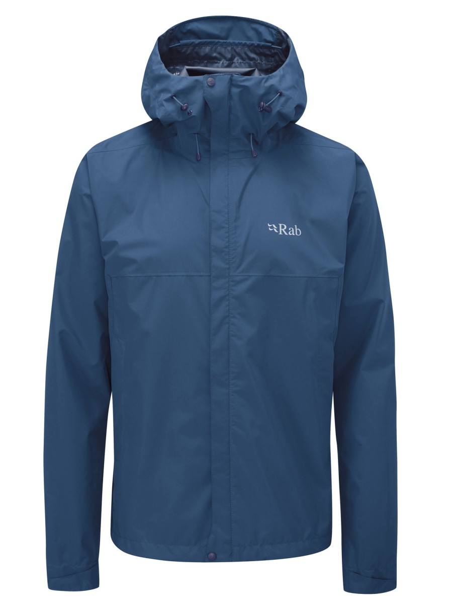 Clothing Rab Waterproof Jackets | Rab Mens Downpour Eco Jacket - Denim Blue