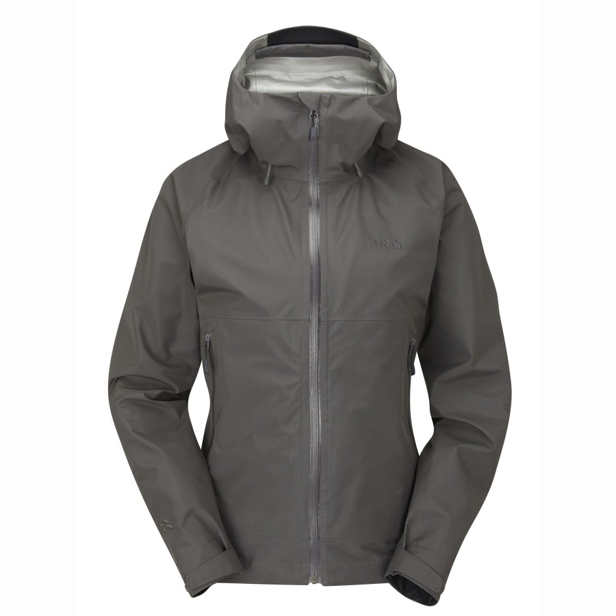 Clothing Rab Waterproof Jackets | Rab Womens Namche Paclite Jacket - Graphene Grey