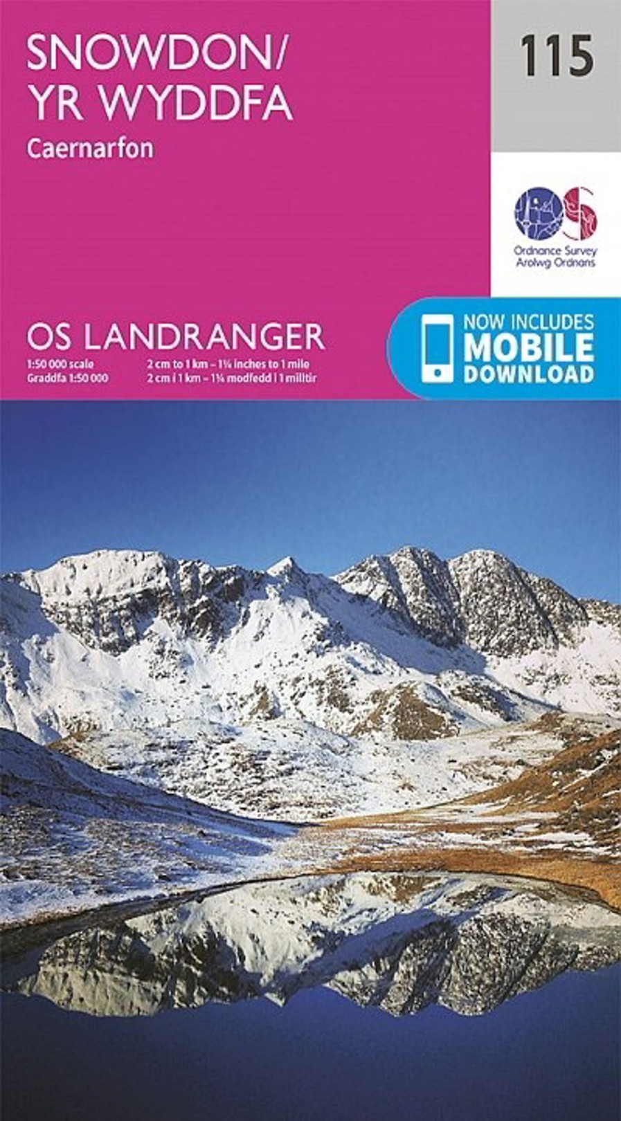 Equipment Ordnance Survey Maps And Books | Os Landranger Map 115 - Snowdon And Caernarfon Pink