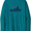 Clothing Patagonia T Shirts & Base Layers | Patagonia Mens Long Sleeved Cap Cool Daily Graphic Shirt - 73 Skyline-Belay X-Dye Blue