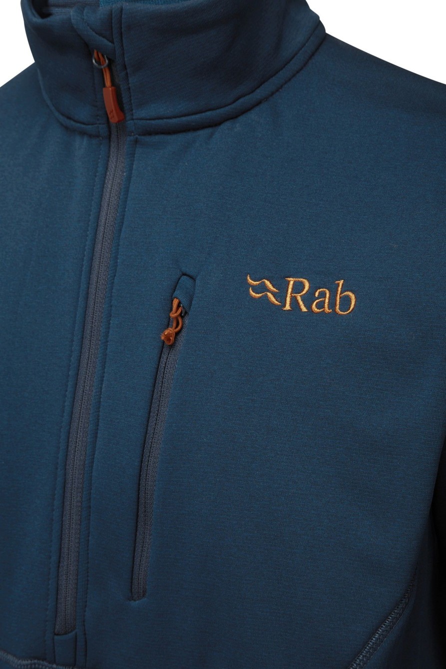 Clothing Rab Fleece & Mid Layer | Rab Mens Geon Pull-On - Ink-Ink Marl Blue