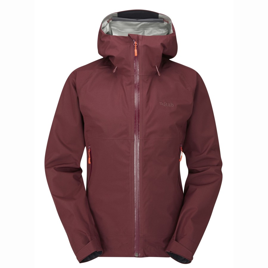 Clothing Rab Waterproof Jackets | Rab Womens Namche Paclite Jacket - Deep Heather Red