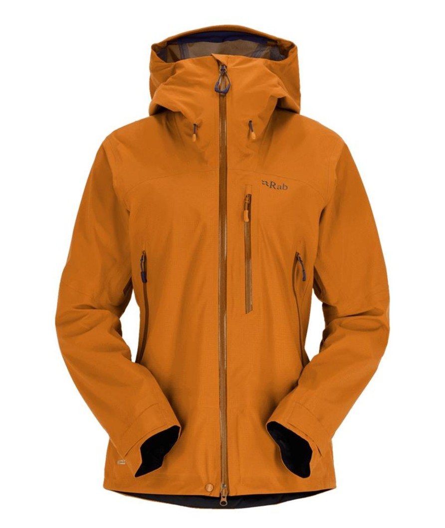 Clothing Rab Waterproof Jackets | Rab Womens Firewall Jacket - Marmalade Orange