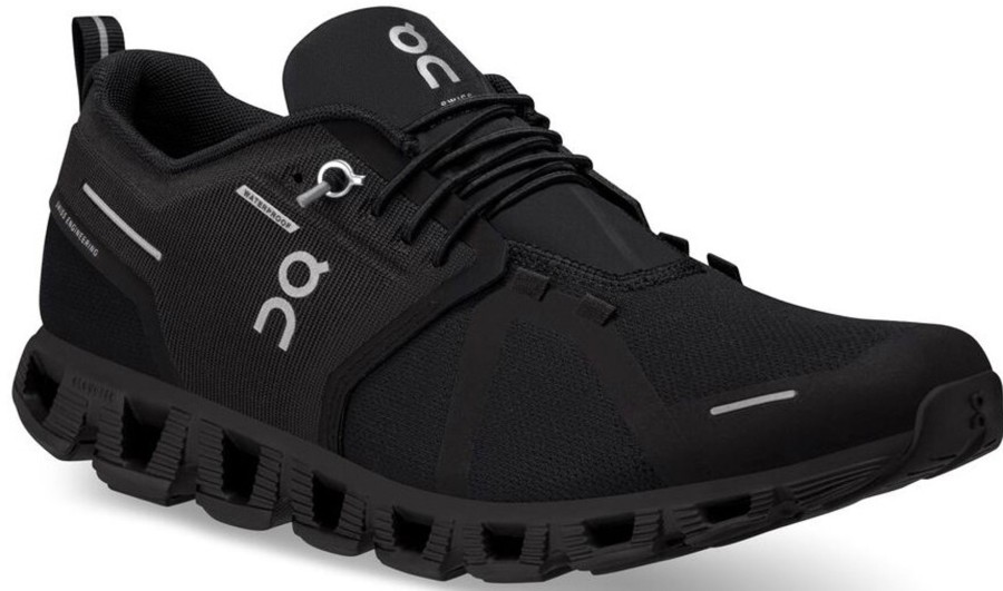 Footwear On Walking Shoes | On Mens Cloud 5 Waterproof Shoes - All Black