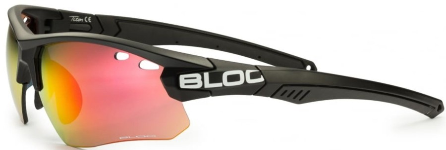 Clothing Bloc Eyewear Eyewear | Bloc Titan Sunglasses Red 4 Lens Pack Black