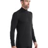 Clothing Icebreaker T Shirts & Base Layers | Icebreaker Mens 200 Oasis Long Sleeved Half Zip Top Black