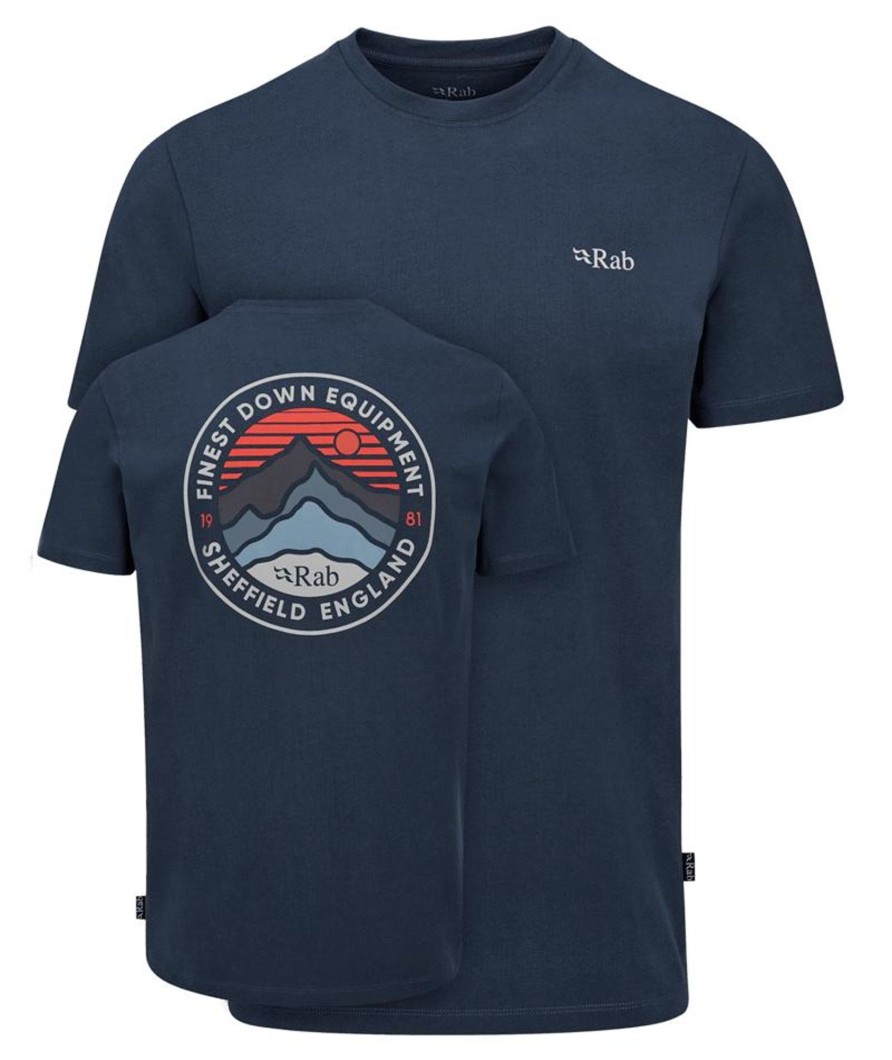 Clothing Rab T Shirts & Base Layers | Rab Mens Basecamp 3 Peak Tee - Tempest Blue